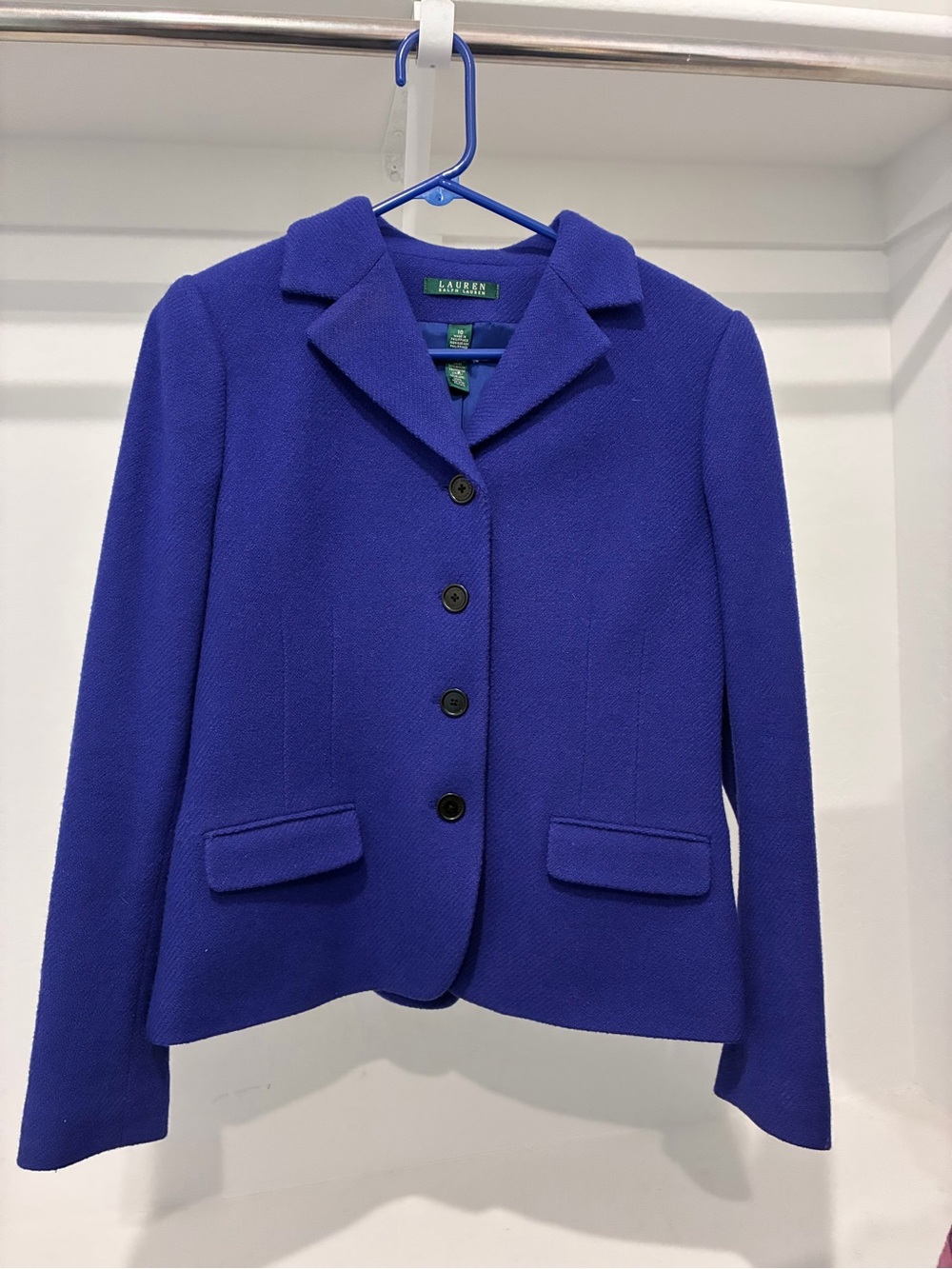 Lauren Ralph Lauren Royal Blue Tailored Button-Front Blazer